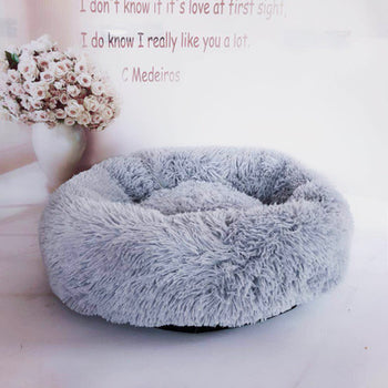 Round Plush Cat Bed House