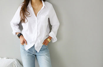 Spring One Pocket Women White Shirt