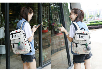 USB Charging Canvas Backpack