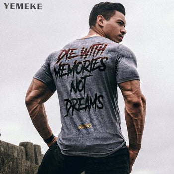 YEMEKE Men Short Sleeve Cotton T-shirt