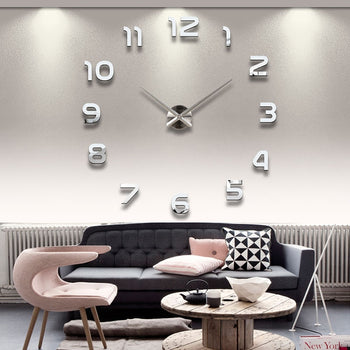 New Wall Clocks Horloge 3d Diy Acrylic Mirror Stickers