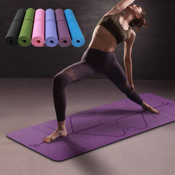Yoga Mat with Position Line Non Slip Carpet